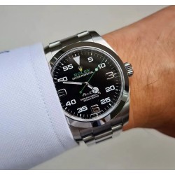 Rolex-Airking 126900 40mm 904L SS/SS Black/Num JVSF VR3230