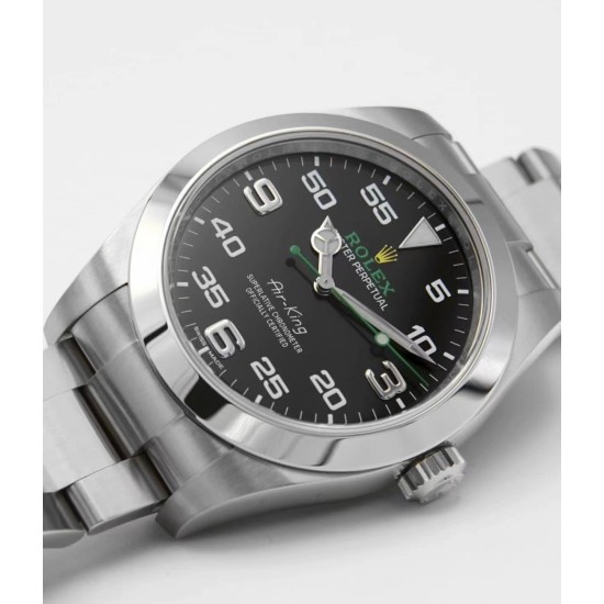 Rolex-Airking 126900 40mm 904L SS/SS Black/Num JVSF VR3230