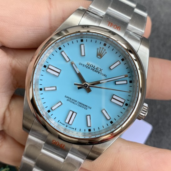 Rolex-Oyster Perpetual 124300 41mm SS/SS Tiffany Blue Dial Clean SH3230