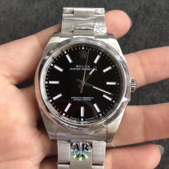 Rolex-Oyster Pert. 39mm 114300 904L SS/SS Black ARF A3132