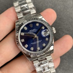 Rolex-ROLEX - DATEJUST - LADY 31mm Oys Flt SS/SS Blue/Dia GSF A2671