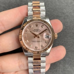Rolex-ROLEX - DATEJUST - LADY 31mm Oys Flt RG/SS Pink Dia GSF A2671