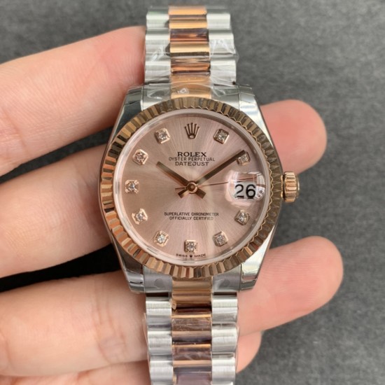 Rolex-ROLEX - DATEJUST - LADY 31mm Oys Flt RG/SS Pink Dia GSF A2671