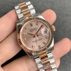 Rolex-ROLEX - DATEJUST - LADY 31mm Oys Flt RG/SS Pink Dia GSF A2671