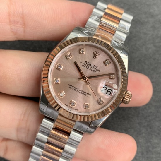 Rolex-ROLEX - DATEJUST - LADY 31mm Oys Flt RG/SS Pink Dia GSF A2671