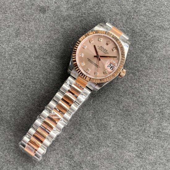 Rolex-ROLEX - DATEJUST - LADY 31mm Oys Flt RG/SS Pink Dia GSF A2671