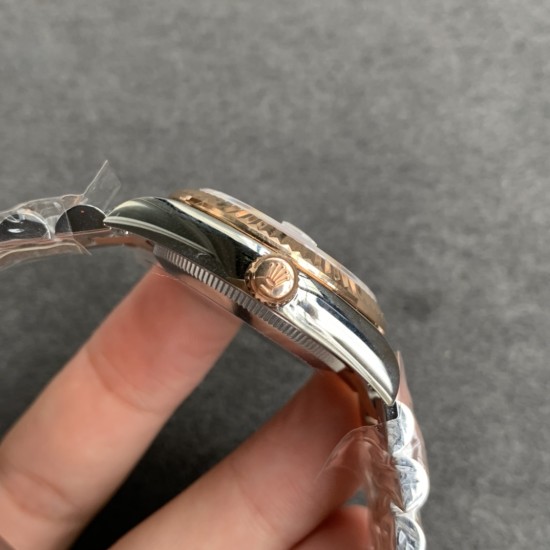 Rolex-ROLEX - DATEJUST - LADY 31mm Oys Flt RG/SS Brown Dia GSF A2671