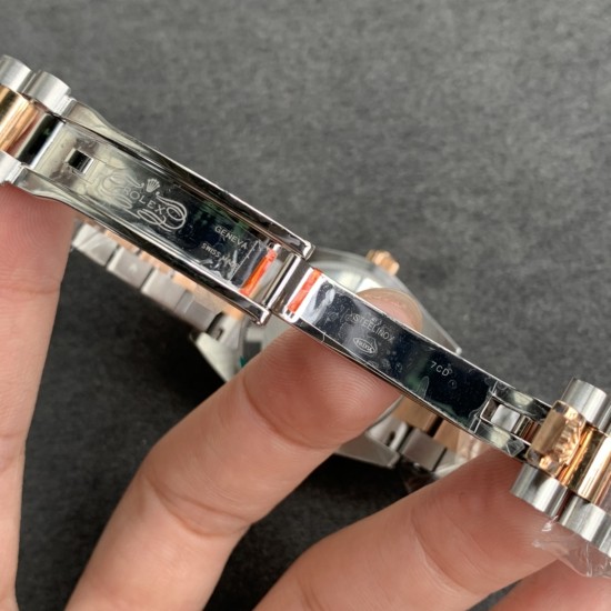 Rolex-Datejust Ladies 31mm Oys RG/SS Silver/Dia GSF A2671