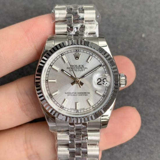 Rolex-ROLEX - DATEJUST - LADY 31mm Jub Flt SS/SS Silver/Stk GSF A2671