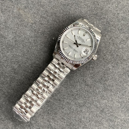 Rolex-ROLEX - DATEJUST - LADY 31mm Jub Flt SS/SS Silver/Stk GSF A2671