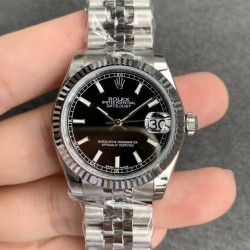 Rolex-ROLEX - DATEJUST - LADY 31mm Jub Flt SS/SS Black/Stk GSF A2671