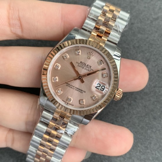 Rolex-ROLEX - DATEJUST - LADY 31mm Jub Flt RG/SS Pink Dia GSF A2671