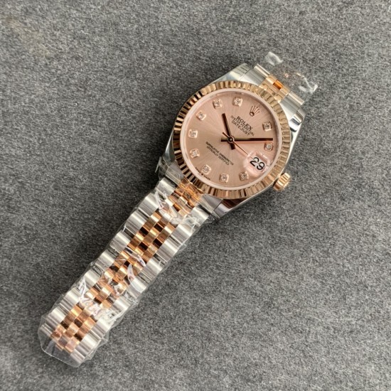 Rolex-ROLEX - DATEJUST - LADY 31mm Jub Flt RG/SS Pink Dia GSF A2671