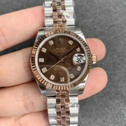 Rolex-ROLEX - DATEJUST - LADY 31mm Jub Flt RG/SS Brown Dia GSF A2671