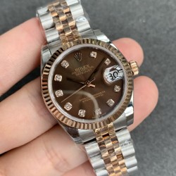 Rolex-ROLEX - DATEJUST - LADY 31mm Jub Flt RG/SS Brown Dia GSF A2671