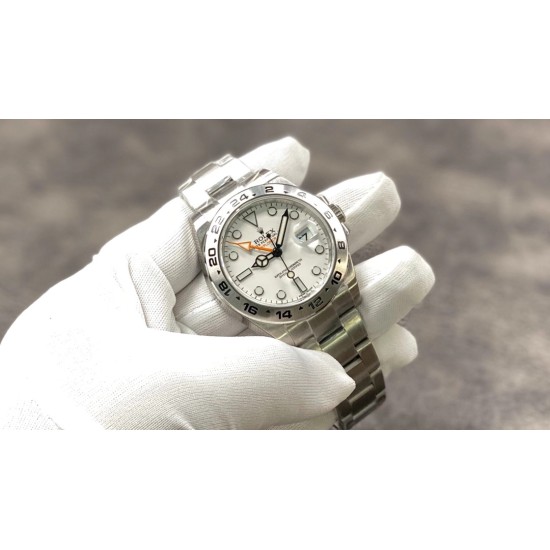 Rolex-Explorer II 216570 904L SS/SS Wht NOOB Asia 3187 CHS