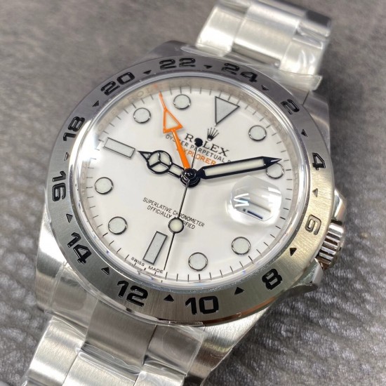 Rolex-Explorer II 216570 904L SS/SS Wht NOOB Asia 3187 CHS
