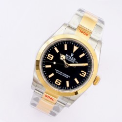 Rolex-Explorer 124273 36mm 904L YG/SS Black/Stk EWF A3230
