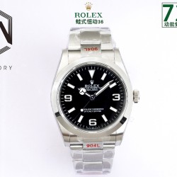 Rolex-Explorer 124270 36mm 904L SS/SS Black Dial EWF A3230