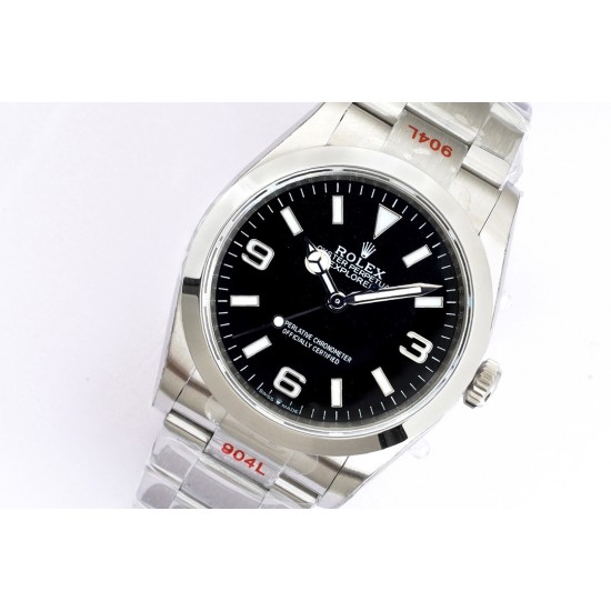 Rolex-Explorer 124270 36mm 904L SS/SS Black Dial EWF A3230