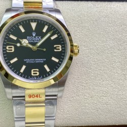 Rolex-Explorer 124273 36mm 904L YG/SS Black/Stk EWF A3230