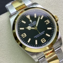 Rolex-Explorer 124273 36mm 904L YG/SS Black/Stk EWF A3230