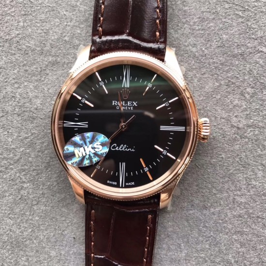 Rolex-Cellini Time 50505 RG/LE Black Diam MKS Asia 3132