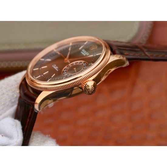 Rolex-Cellini Date 39mm RG/LE Black MKS Asia 3165 Mod