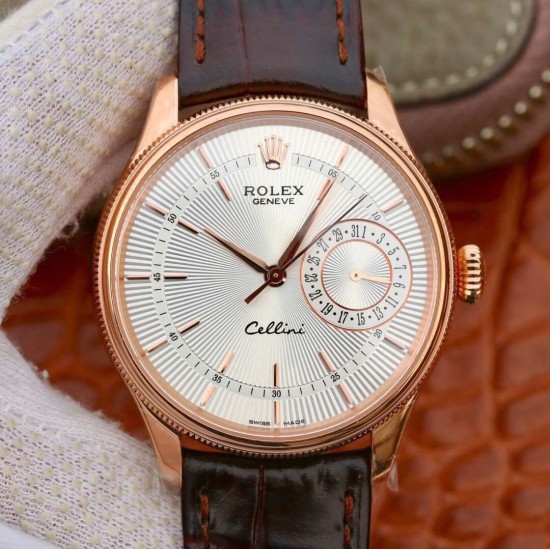 Rolex-Cellini Date 39mm RG/LE White MKS Asia 3165 Mod