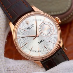 Rolex-Cellini Date 39mm RG/LE White MKS Asia 3165 Mod
