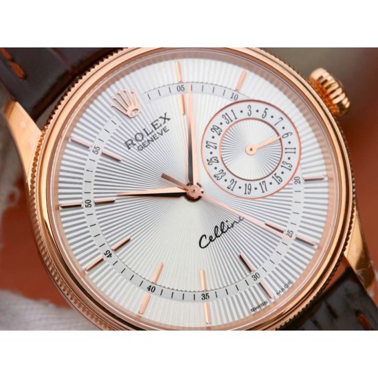 Rolex-Cellini Date 39mm RG/LE White MKS Asia 3165 Mod