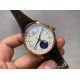 Rolex-Cellini 50535 Moonphase Brn RG/LE Wht EWF A3195 Mo