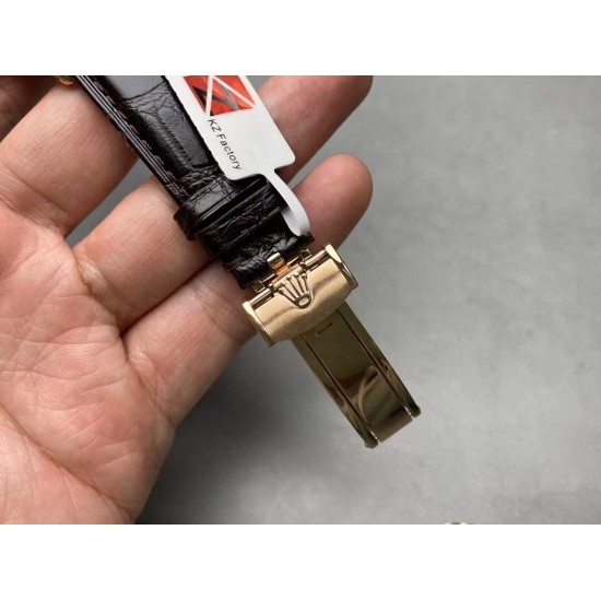 Rolex-Cellini 50535 Moonphase Brn RG/LE Wht EWF A3195 Mo