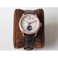 Rolex-Cellini 50535 Moonphase Brn RG/LE Wht RXW A3195 Mo