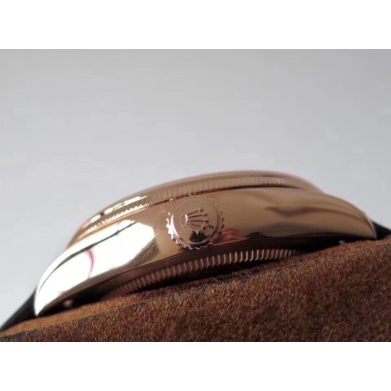 Rolex-Cellini 50535 Moonphase Brn RG/LE Wht RXW A3195 Mo