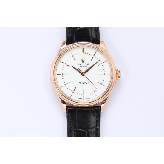 Rolex-Cellini Time 50505 RG/LE White Stick EWF Asia 3132