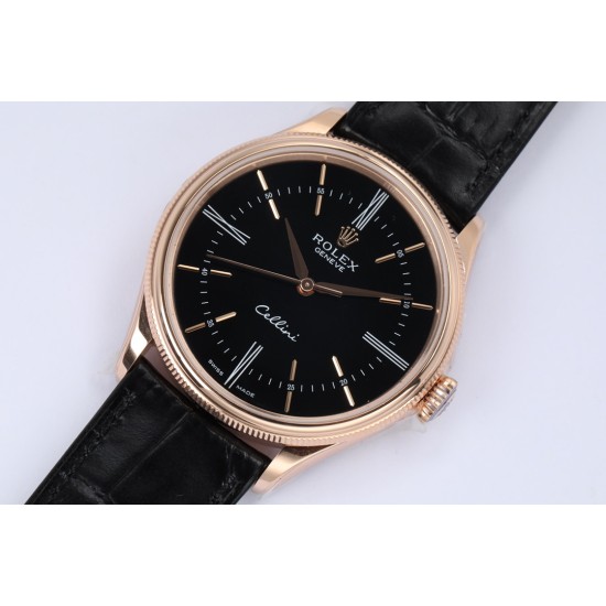 Rolex-Cellini Time 50505 RG/LE Black Stick EWF Asia 3132
