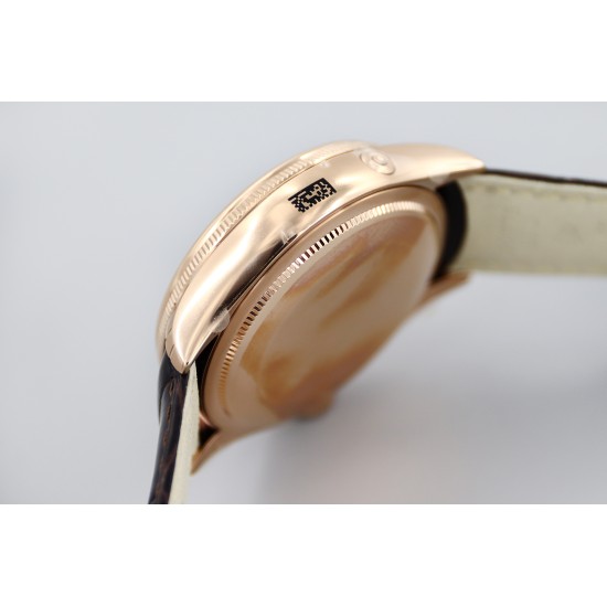 Rolex-Cellini 50535 Moonphase Brn RG/LE Wht KZF A3195 Mo