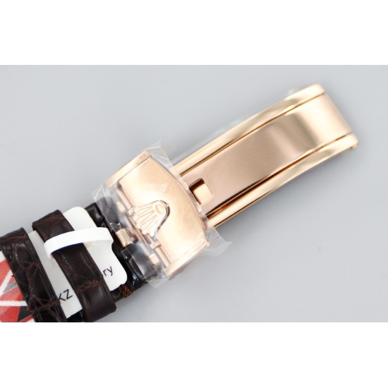 Rolex-Cellini 50535 Moonphase Brn RG/LE Wht KZF A3195 Mo