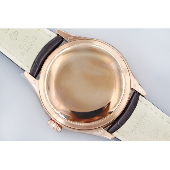 Rolex-Cellini 50535 Moonphase Brn RG/LE Wht KZF A3195 Mo