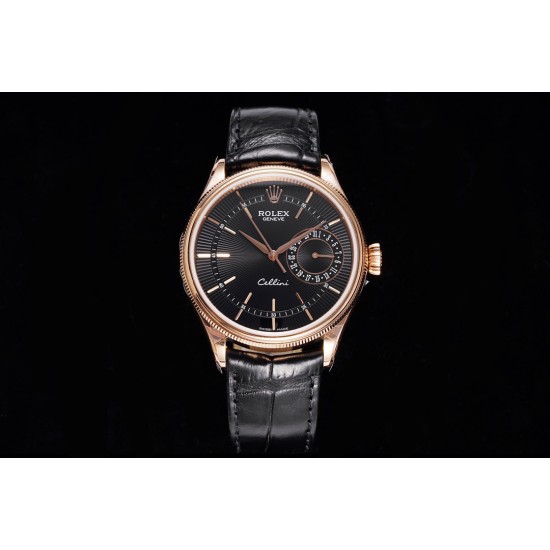Rolex-Cellini Date 39mm RG/LE Black MKS Asia 3165 Mod
