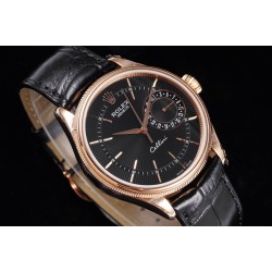 Rolex-Cellini Date 39mm RG/LE Black MKS Asia 3165 Mod