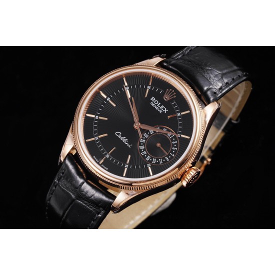 Rolex-Cellini Date 39mm RG/LE Black MKS Asia 3165 Mod