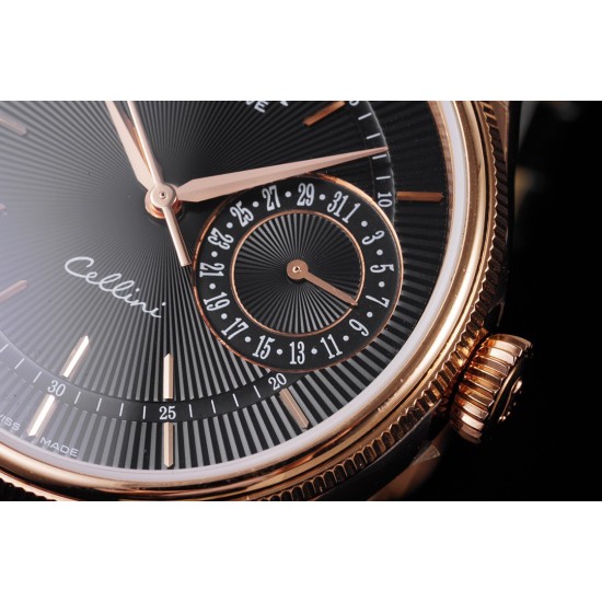 Rolex-Cellini Date 39mm RG/LE Black MKS Asia 3165 Mod