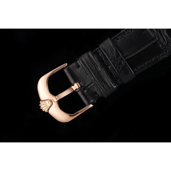 Rolex-Cellini Date 39mm RG/LE Black MKS Asia 3165 Mod