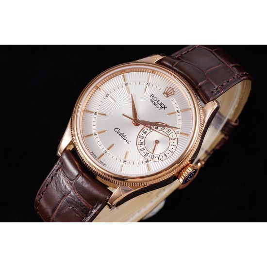 Rolex-Cellini Date 39mm RG/LE White MKS Asia 3165 Mod