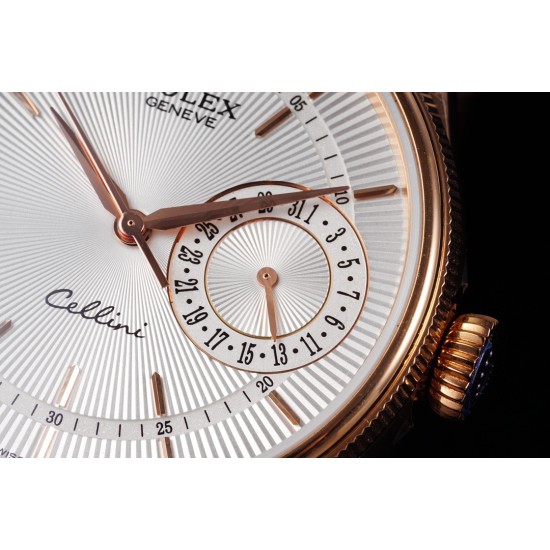 Rolex-Cellini Date 39mm RG/LE White MKS Asia 3165 Mod