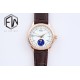 Rolex-Cellini 50535 Moonphase Brn RG/LE Wht EWF A3195 Mo