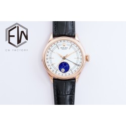 Rolex-Cellini 50535 Moonphase RG/LE Wht EWF Asia 3195 Mod