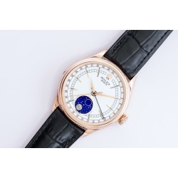 Rolex-Cellini 50535 Moonphase RG/LE Wht EWF Asia 3195 Mod